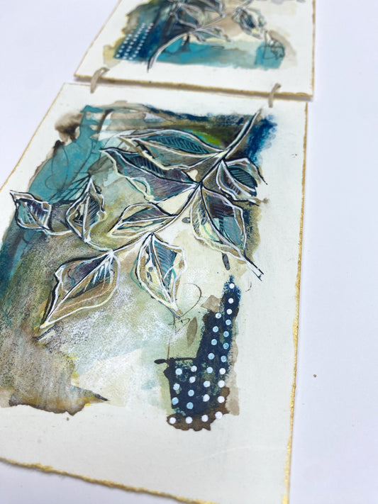 Blissful Woodland - Original Painting, Triptych Wall Hanging - Carla Jennings Art