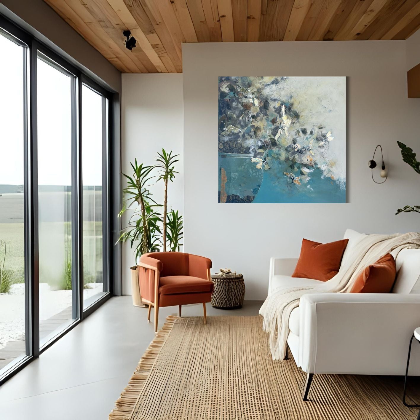 Golden Blooms - Original Painting on Canvas