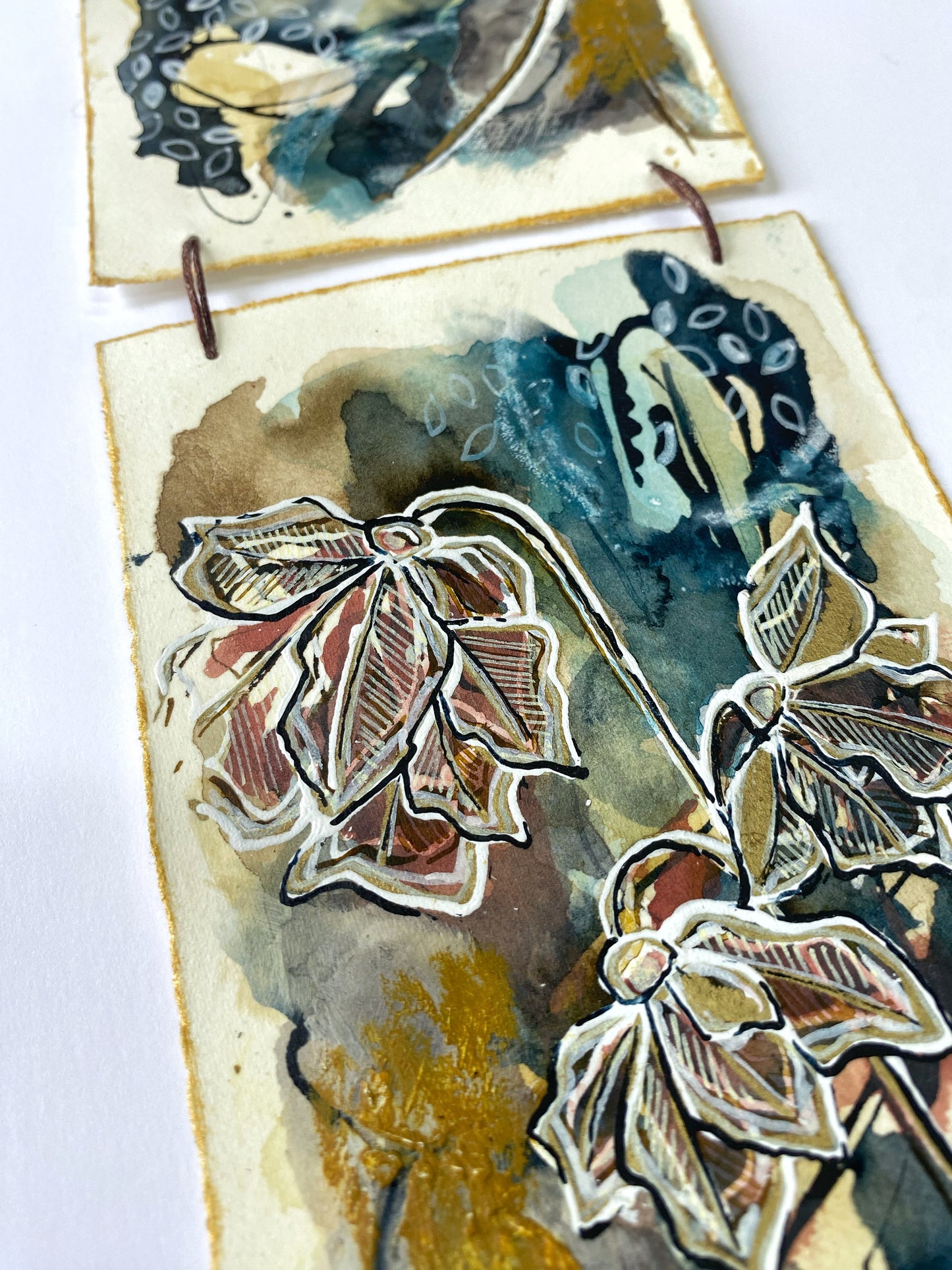 Autumn Vibes - Original Painting, Triptych Wall Hanging - Carla Jennings Art