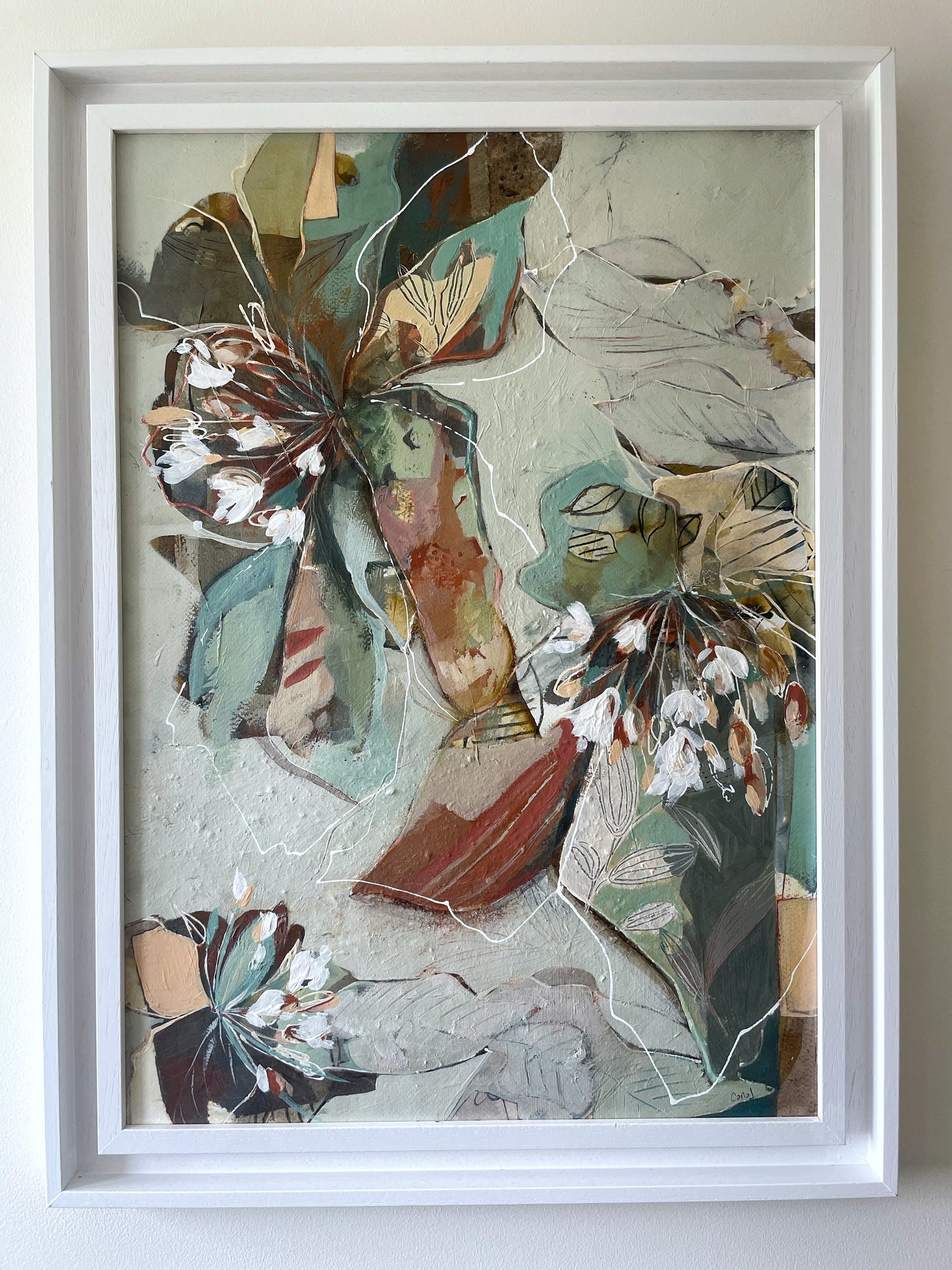 Layered Blooms I - Original Framed Painting