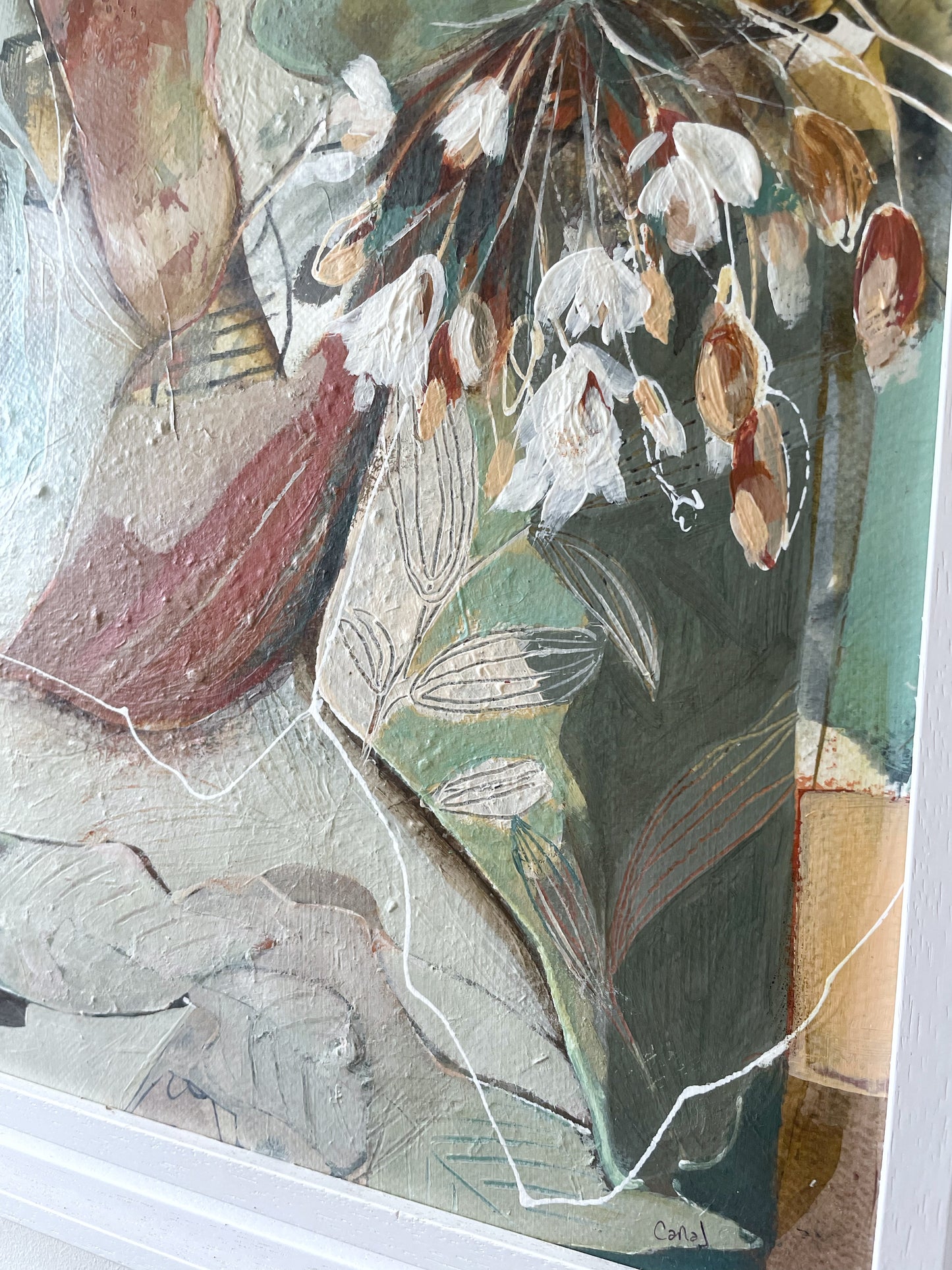 Layered Blooms I - Original Framed Painting