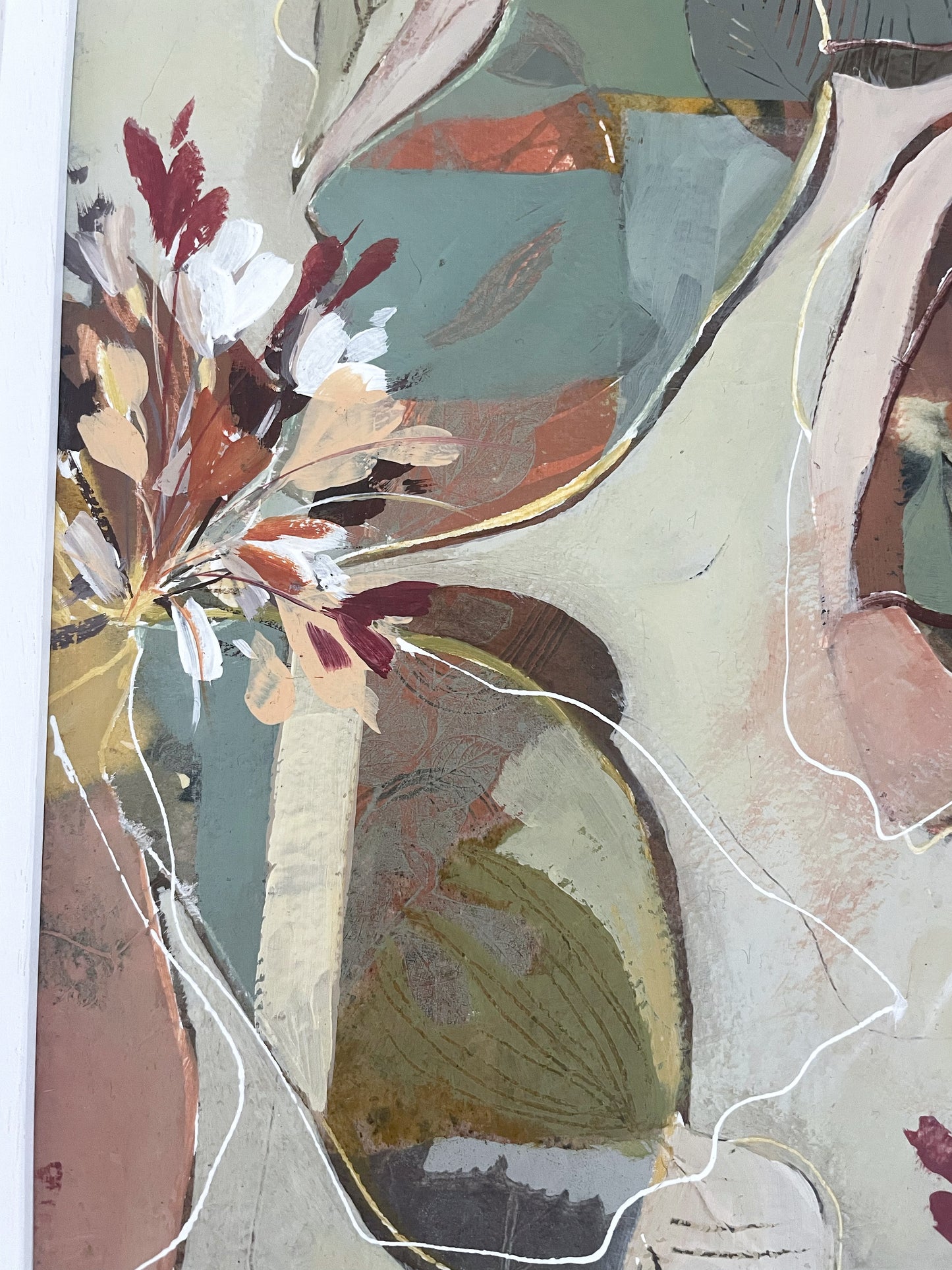 Layered Blooms II - Original Framed Painting