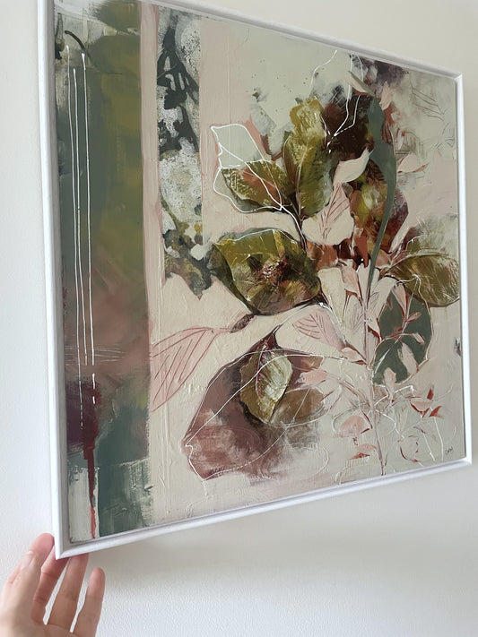 Botanical Whisper I - Original Framed Painting - Carla Jennings Art