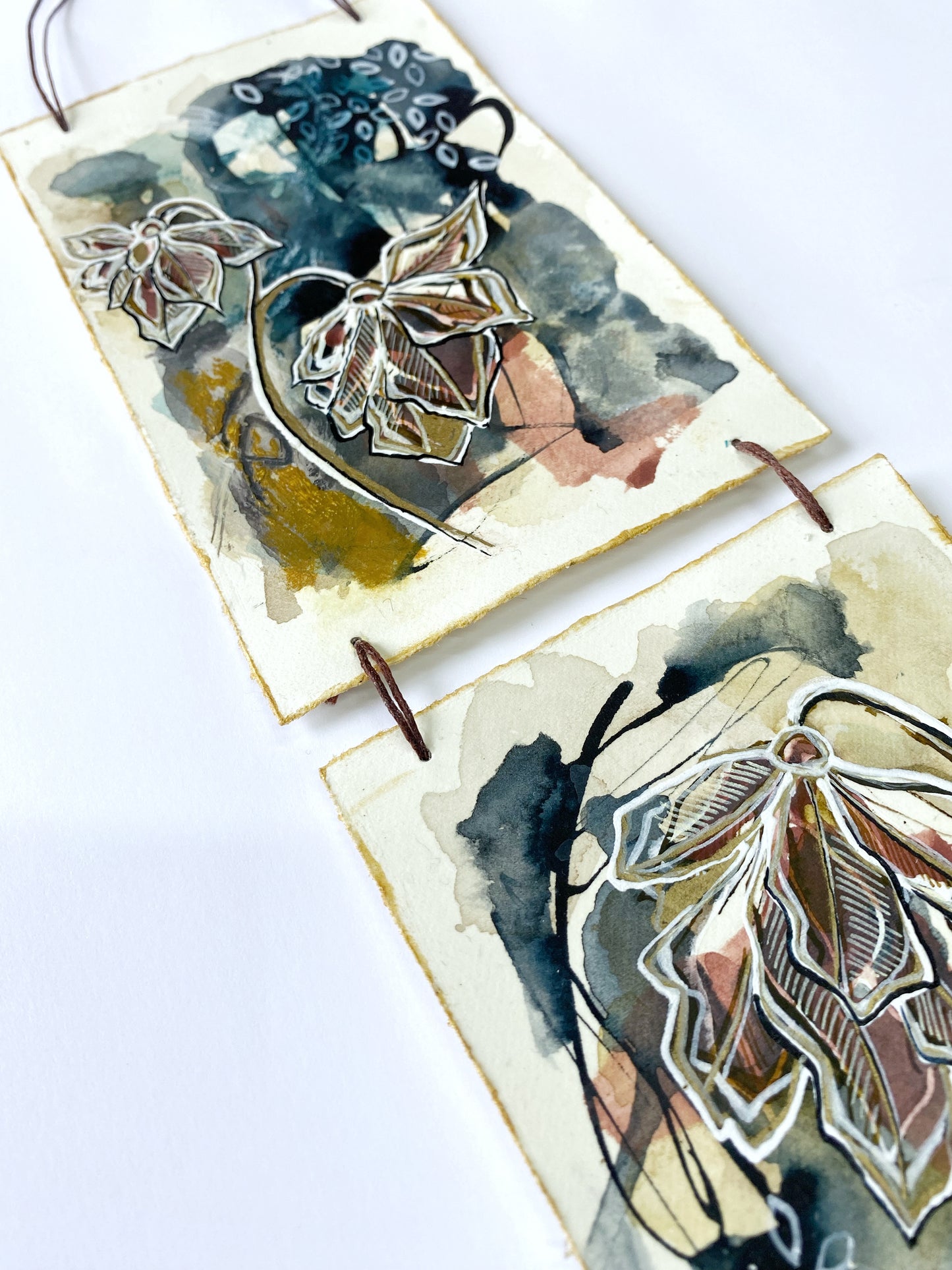 Autumn Vibes - Original Painting, Triptych Wall Hanging