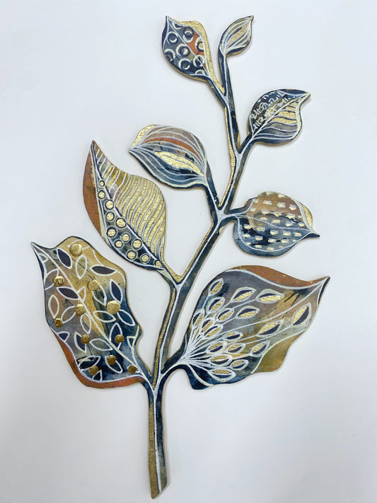 Wall Decoration - Orange & Gold I - Carla Jennings Art