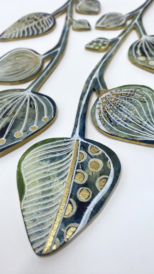 Wall Decoration - Navy & Green I - Carla Jennings Art