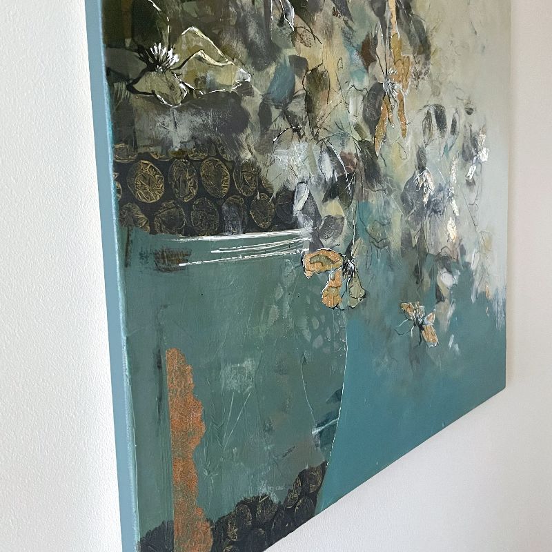 Golden Blooms - Original Painting on Canvas