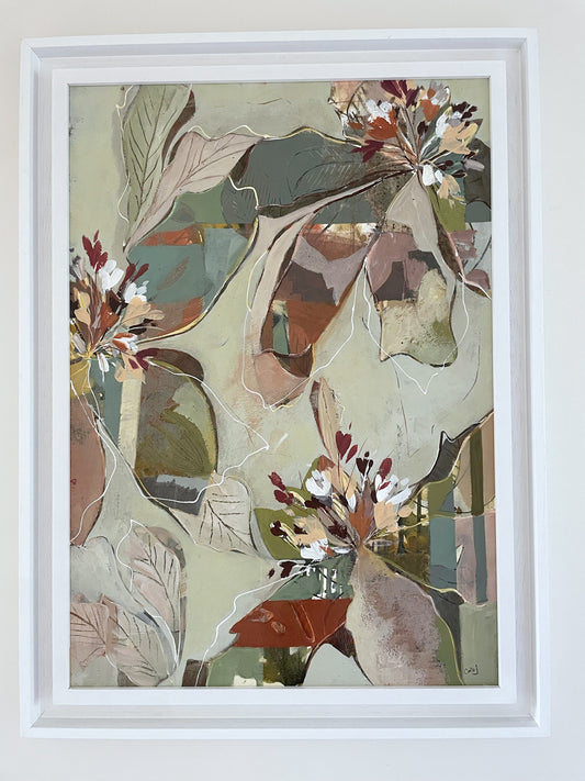 Layered Blooms II - Original Framed Painting - Carla Jennings Art