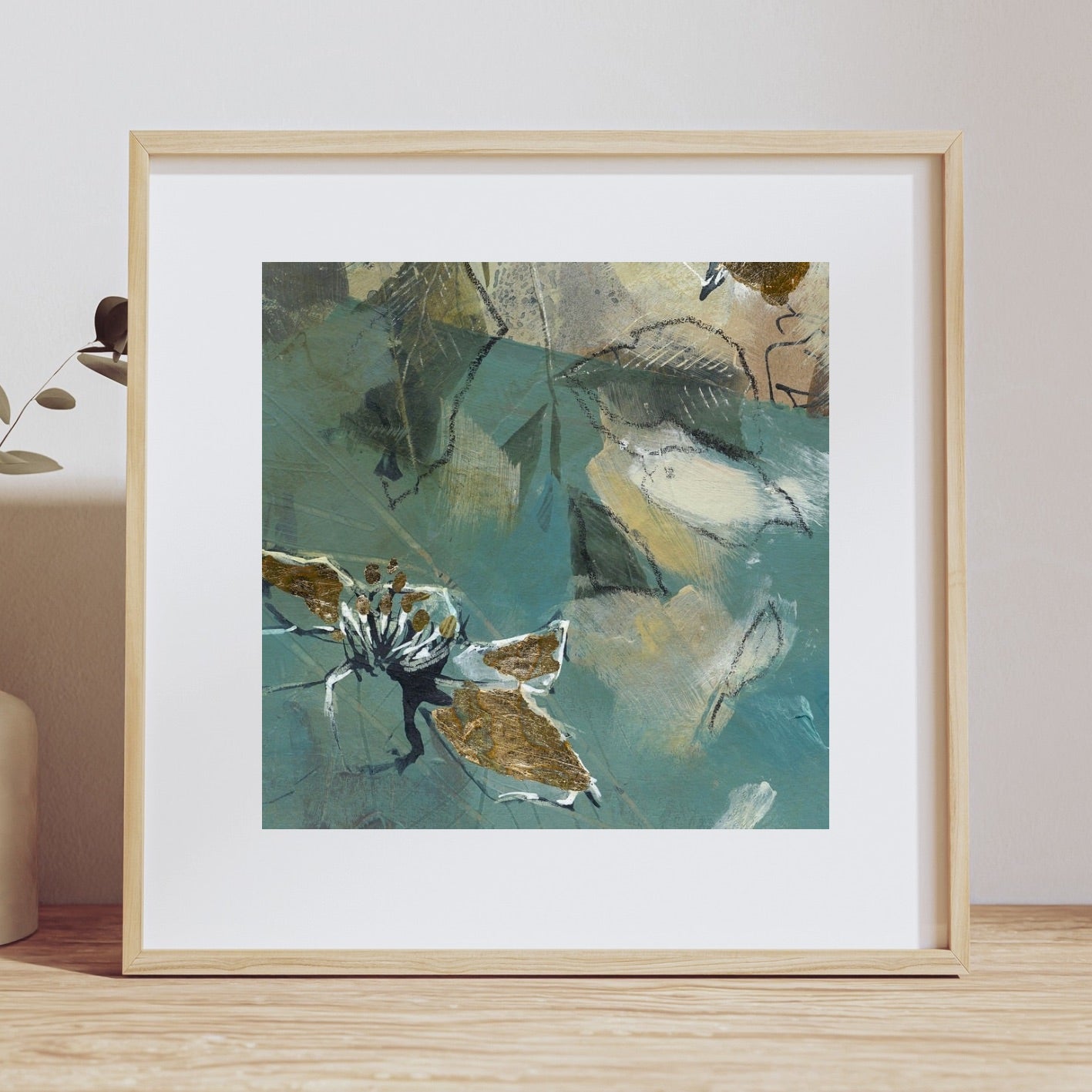 Set of 3 Mini Art Prints - Golden Blooms