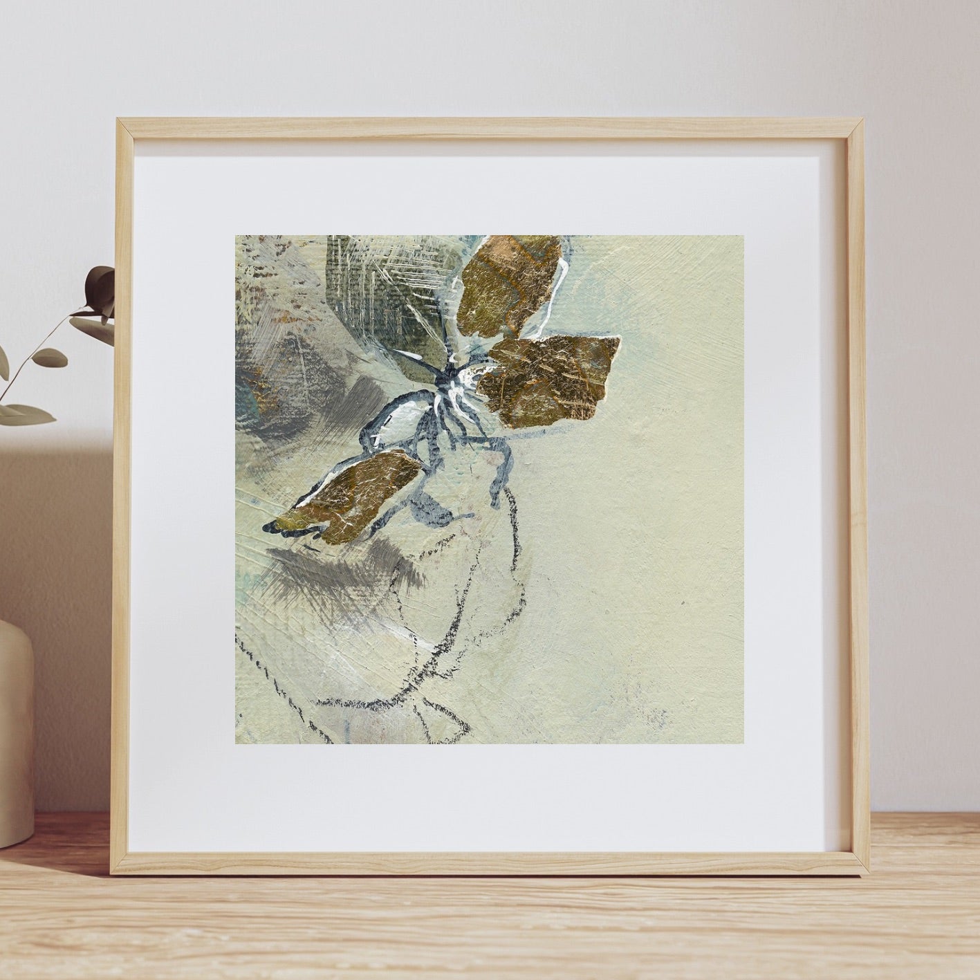 Set of 3 Mini Art Prints - Golden Blooms