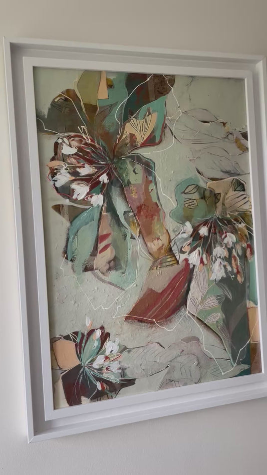 Layered Blooms I - Original Framed Painting